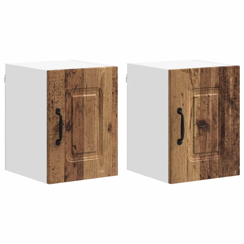 Lot de 2 armoires de cuisine rectangulaires design moderne 30 x 31 x 40 cm en bois d'ingénierie bois ancien 02_0053550