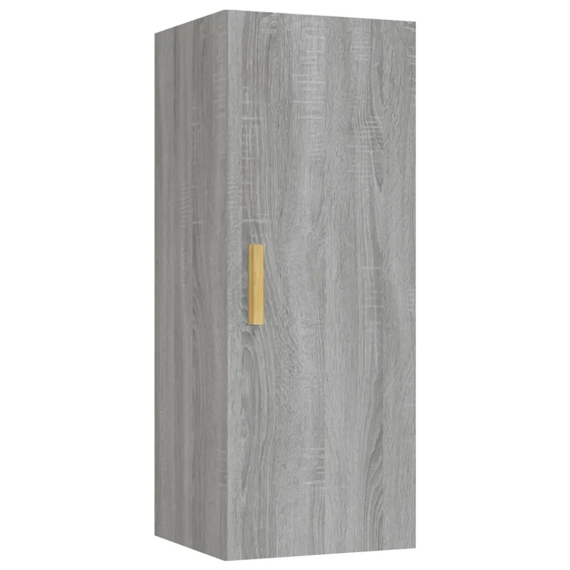 Armoire murale design polyvalente rangement espace de vie 34,5 x 34 x 90 cm en bois d'ingénierie gris 02_0048328
