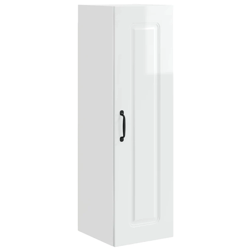 Armoire de cuisine moderne rectangulaire espace de rangement 30 x 31 x 100 cm en bois d'ingénierie blanc brillant 02_0053787