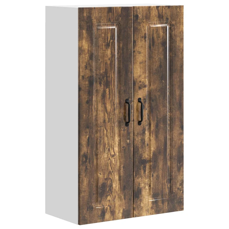 Armoire de cuisine Kalmar rectangulaire 60 x 31 x 100 cm grand espace de stockage style moderne en bois d'ingénierie chêne fumé 02_0053818