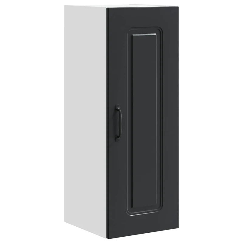 Armoire de cuisine rectangulaire moderne avec grand espace de stockage 30 x 31 x 80 cm en bois d'ingénierie noir 02_0053685