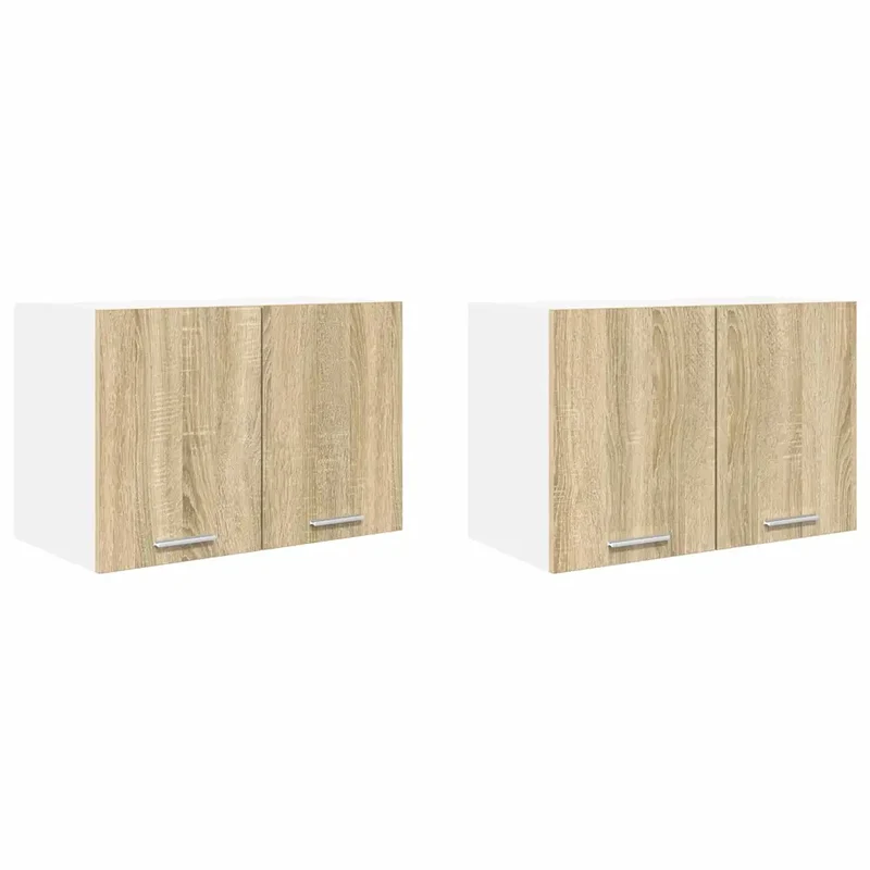 Lot de 2 armoires suspendues modernes grand espace de rangement 60 x 31 x 40 cm en bois d'ingénierie blanc 02_0053214