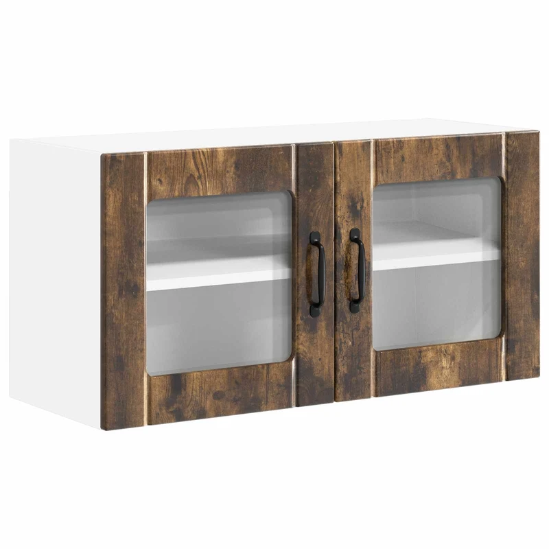 Armoire de cuisine moderne fonctionnelle pour rangement pratique 80 x 31 x 40 cm en bois d'ingénierie chêne fumé 02_0053969