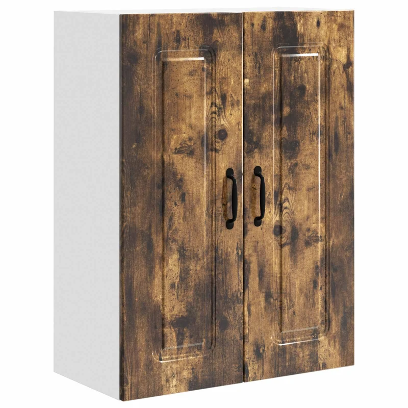 Armoire de cuisine rectangulaire moderne 60 x 31 x 80 cm grand espace de rangement en bois d'ingénierie chêne fumé 02_0053728