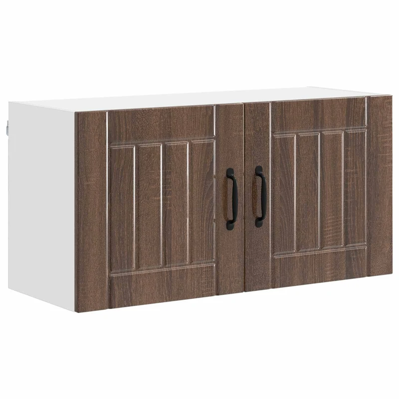 Armoire de cuisine moderne fonctionnelle rangement intérieur 80 x 31 x 40 cm en bois d'ingénierie brun 02_0053960