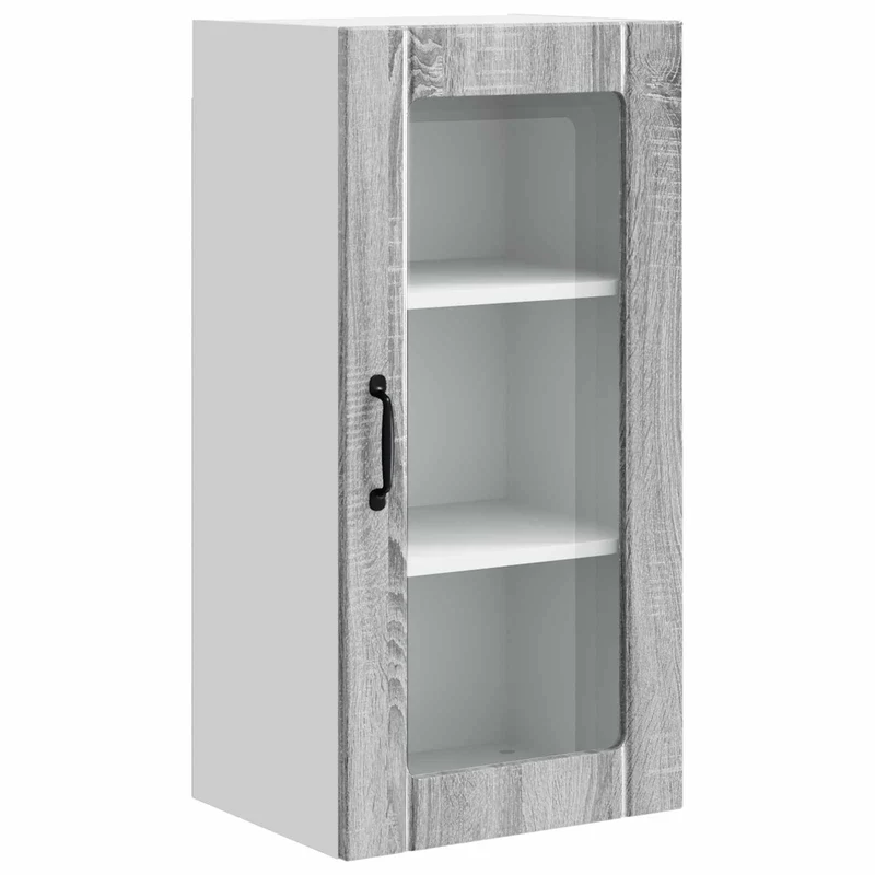 Armoire de cuisine murale moderne avec étagères 40 x 31 x 80 cm en bois d'ingénierie gris sonoma 02_0054341