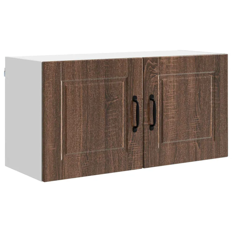 Armoire de cuisine moderne murale rangement efficace 80 x 31 x 40 cm en bois d'ingénierie chêne brun 02_0054287