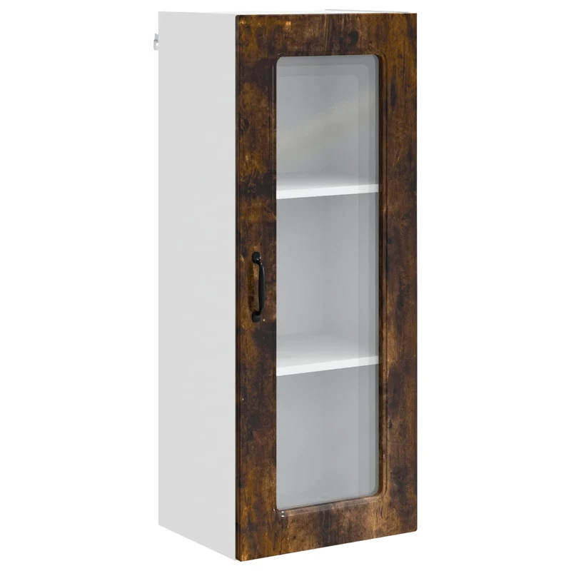 Armoire de cuisine moderne rectangulaire 40 x 31 x 100 cm grand espace de stockage en bois d'ingénierie chêne fumé 02_0053778