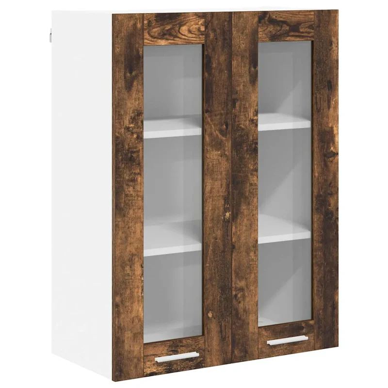 Armoire suspendue moderne avec grand espace de stockage 60 x 31 x 80 cm en bois d'ingénierie chêne fumé 02_0053357