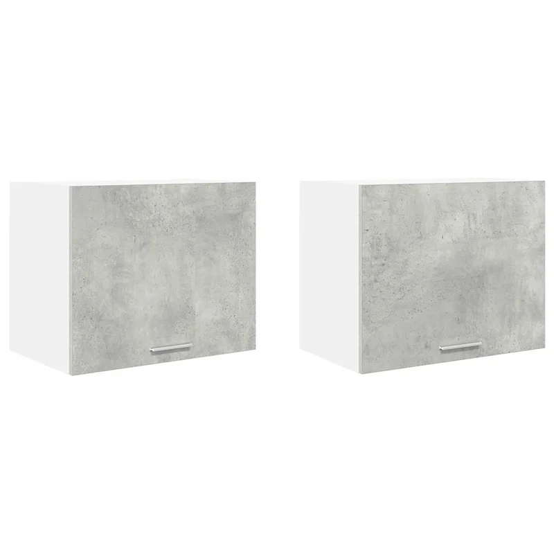 Lot de 2 armoires suspendues modernes cuisine avec grand espace de stockage 50 x 31 x 40 cm en bois gris béton 02_0053200
