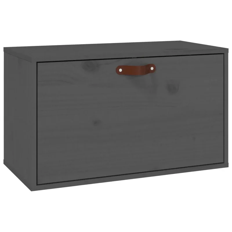 Armoire murale en bois de pin massif espace de rangement 60 x 30 x 35 cm design rustique en bois gris 02_0048358