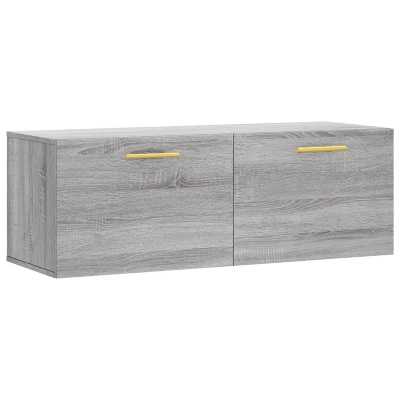 Armoire murale flottante moderne rangement design 100 x 36,5 x 35 cm en bois d'ingénierie gris 02_0048882