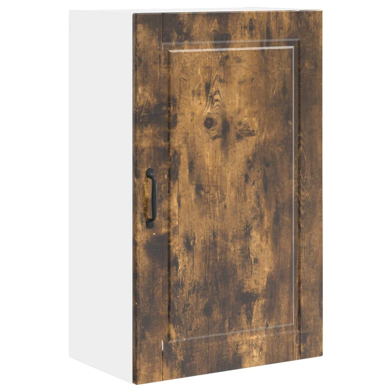 Armoire de cuisine murale moderne avec 3 étagères 50 x 31 x 80 cm en bois d'ingénierie chêne fumé 02_0054384