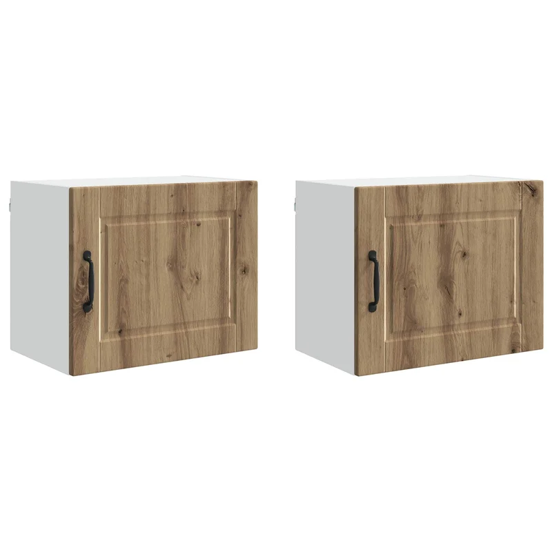 Lot de 2 armoires murales de cuisine rangement pratique moderne 50 x 31 x 40 cm en bois d'ingénierie chêne artisanal 02_0054260