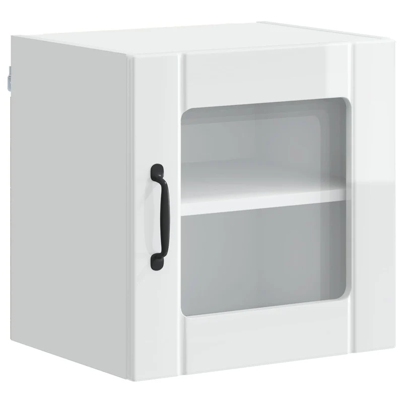 Armoire murale de cuisine moderne 40 x 31 x 40 cm avec rangement pratique finition épurée en bois d'ingénierie blanc brillant 02_0053871