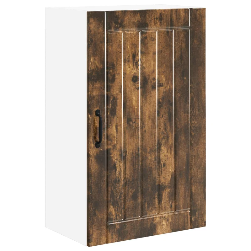 Armoire de cuisine rectangulaire moderne avec rangement pratique 50 x 31 x 80 cm en bois d'ingénierie chêne fumé 02_0054057