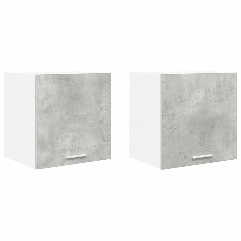 Lot de 2 armoires suspendues modernes fonctionnelles 40 x 31 x 40 cm avec grand espace de rangement en bois d'ingénierie gris 02_0053184