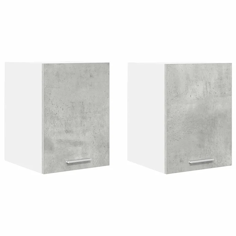 Lot de 2 armoires suspendues modernes design intérieur 30 x 31 x 40 cm grand espace de stockage en bois d'ingénierie gris 02_0053168