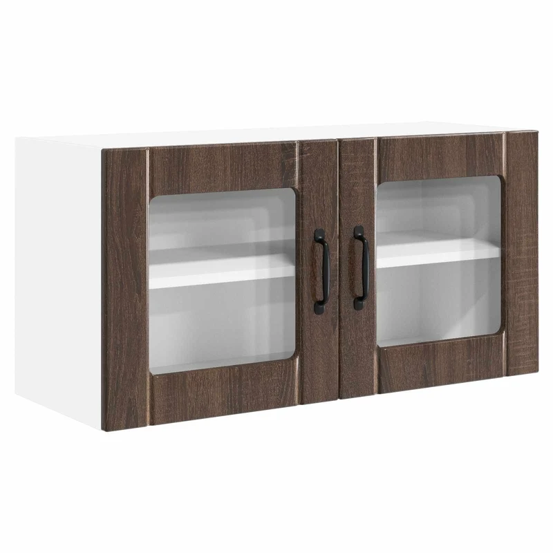 Armoire de cuisine moderne murale rangement pratique 80 x 31 x 40 cm en bois d'ingénierie chêne brun 02_0054296