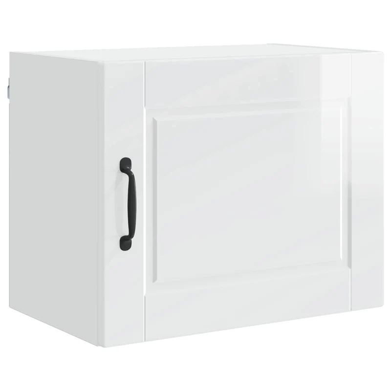Armoire de cuisine murale moderne rangement pratique 50 x 31 x 40 cm en bois d'ingénierie blanc brillant 02_0054249