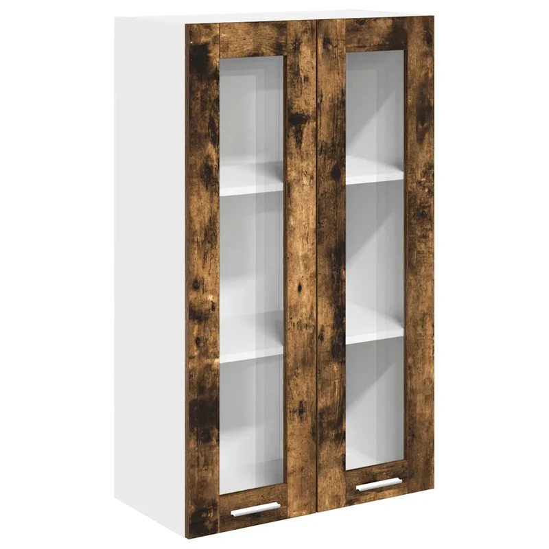 Armoire suspendue design moderne intérieure 60 x 31 x 100 cm grand espace de rangement en bois d'ingénierie chêne fumé 02_0053429