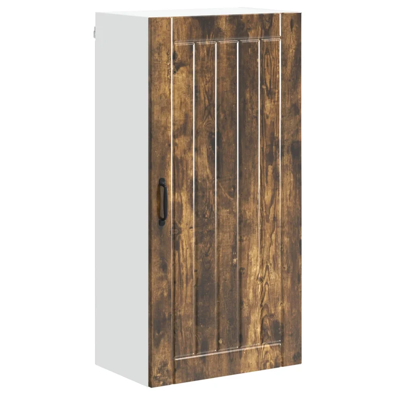 Armoire de cuisine rectangulaire moderne avec solutions de rangement pratiques 50 x 31 x 100 cm en bois d'ingénierie chêne fumé 02_0054147