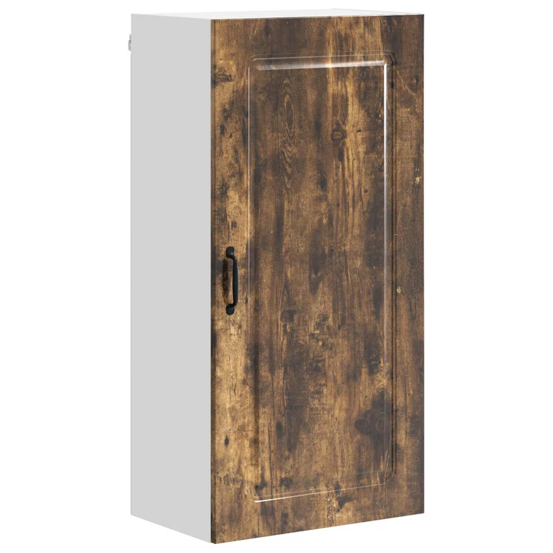 Armoire de cuisine rectangulaire moderne 50 x 31 x 100 cm grand espace de stockage style épuré en bois d'ingénierie chêne fumé 02_0053808