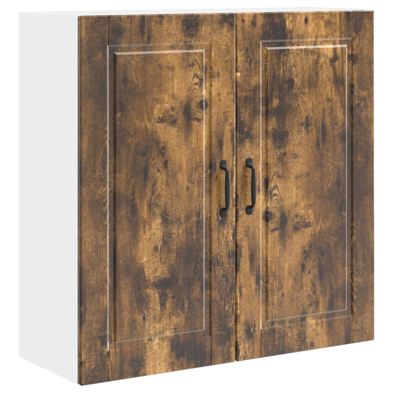 Armoire de cuisine murale moderne rangement pratique 80 x 31 x 80 cm en bois d'ingénierie chêne fumé 02_0054403