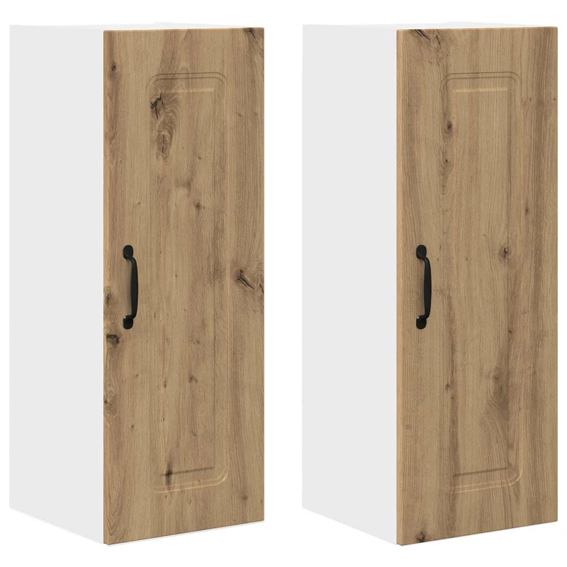 Lot de 2 armoires de cuisine fonctionnelles minimalistes 30 x 31 x 80 cm en bois d'ingénierie chêne artisanal 02_0053702