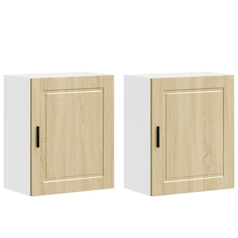 Lot de 2 armoires murales de cuisine design pratique 50 x 31 x 60 cm en bois d'ingénierie chêne sonoma 02_0050349