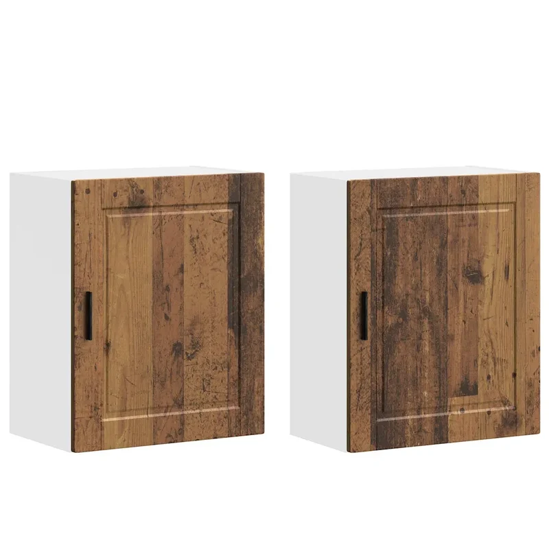 Lot de 2 armoires murales cuisine 50 x 31 x 60 cm rangement pratique style vintage en bois vieux bois 02_0050359