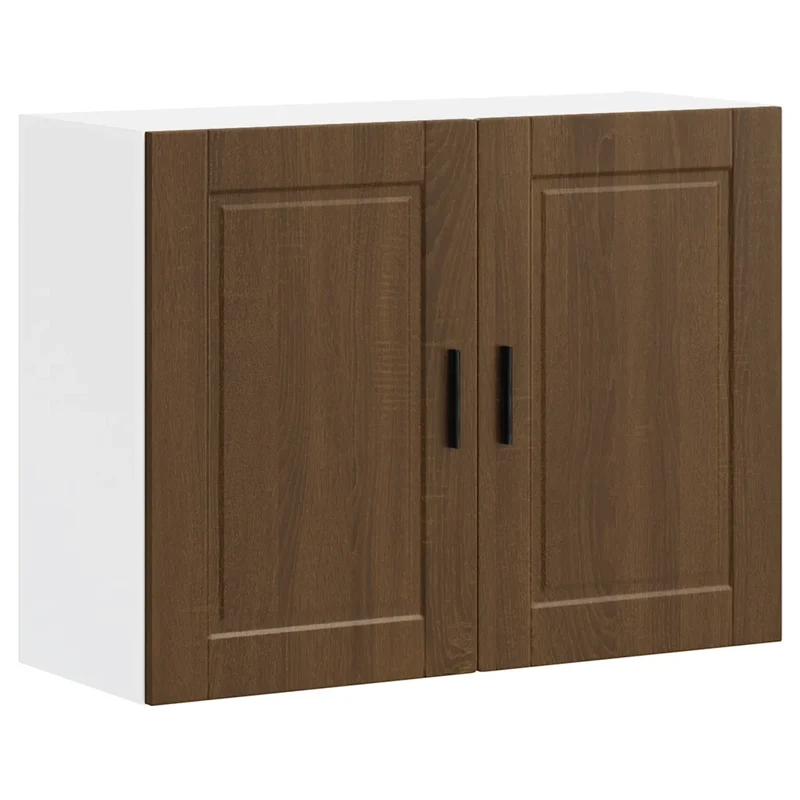 Armoire murale de cuisine Porto 80 x 31 x 60 cm grand espace de rangement design moderne en bois d'ingénierie chêne marron 02_0050379
