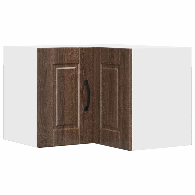 Armoire de cuisine moderne murale 57 x 57 x 40 cm rangement pratique style épuré en bois d'ingénierie chêne brun 02_0054306
