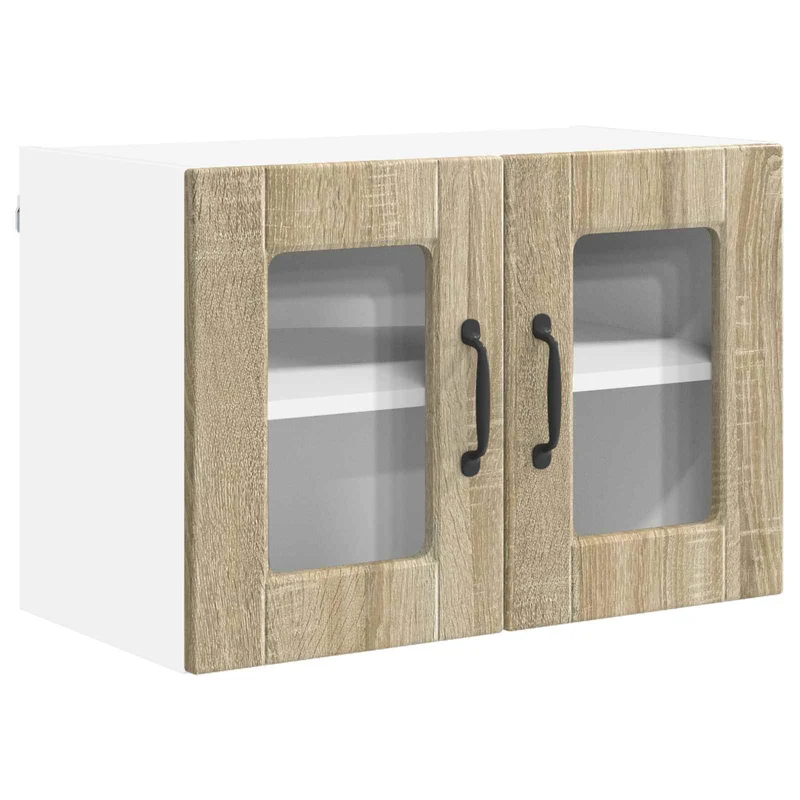 Armoire de cuisine murale moderne avec étagères 60 x 31 x 40 cm en bois d'ingénierie chêne sonoma 02_0054313