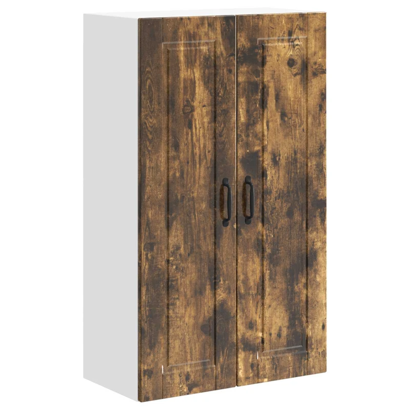 Armoire de cuisine murale moderne rangement pratique 60 x 31 x 100 cm en bois d'ingénierie chêne fumé 02_0054480