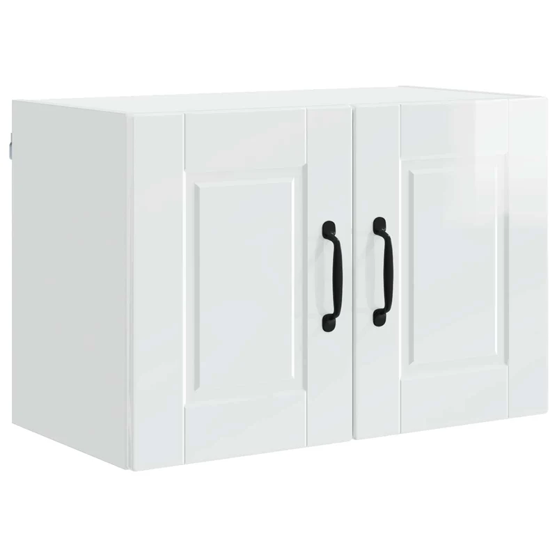 Armoire de cuisine murale moderne avec étagères 60 x 31 x 40 cm pratique et élégante en bois d'ingénierie blanc brillant 02_0054268