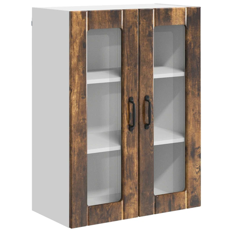 Armoire de cuisine moderne pratique rangement intérieur 60 x 31 x 80 cm en bois d'ingénierie chêne fumé 02_0054107