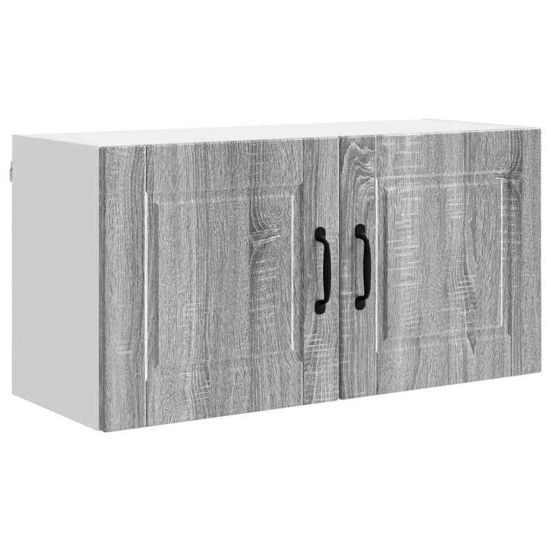 Armoire de cuisine murale moderne rangement pratique 80 x 31 x 40 cm en bois d'ingénierie gris sonoma 02_0054286