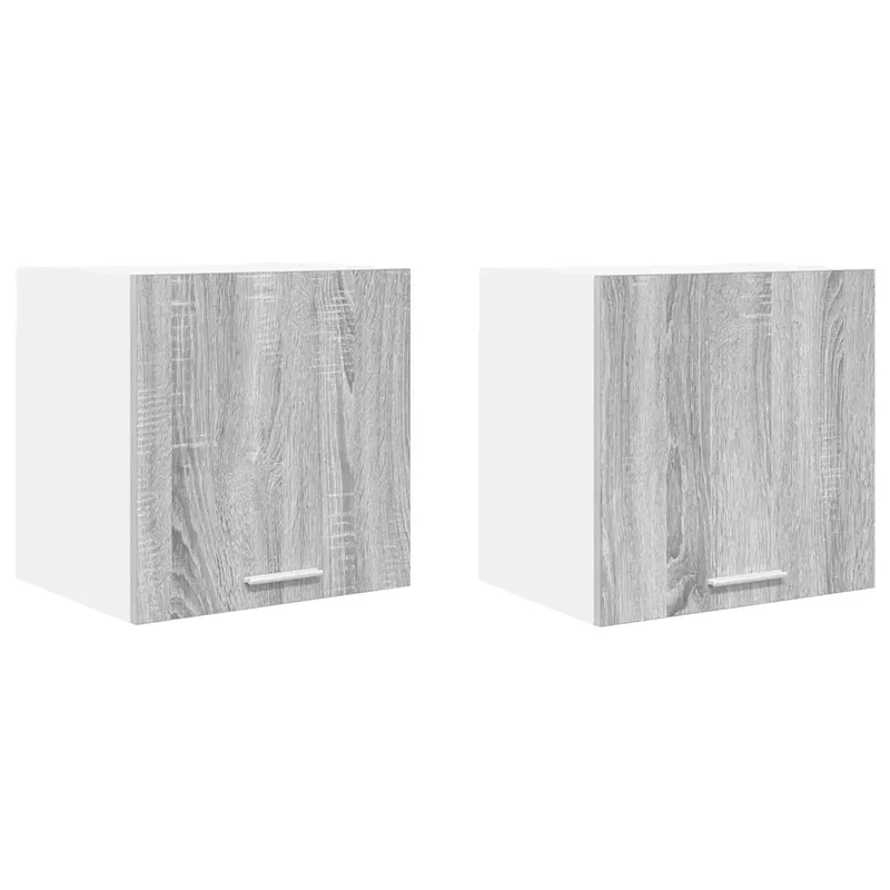 Lot de 2 armoires suspendues modernes avec large rangement cuisine 40 x 31 x 40 cm en bois gris sonoma 02_0053188