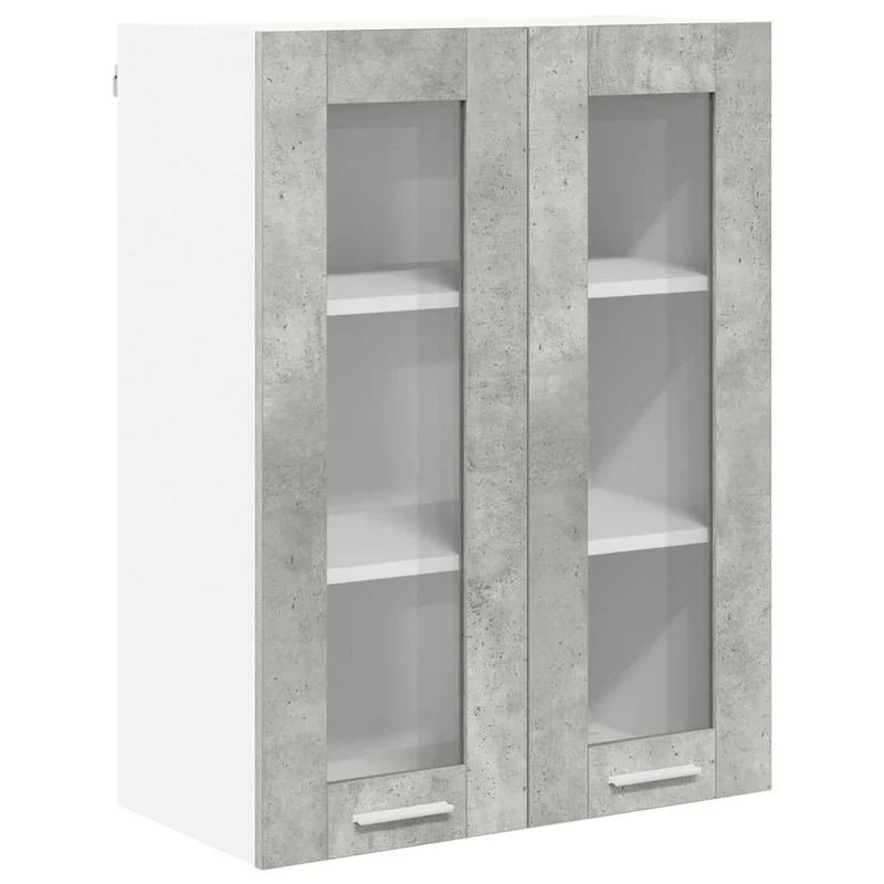 Armoire suspendue moderne avec large espace de rangement 60 x 31 x 80 cm en bois d'ingénierie gris béton 02_0053356