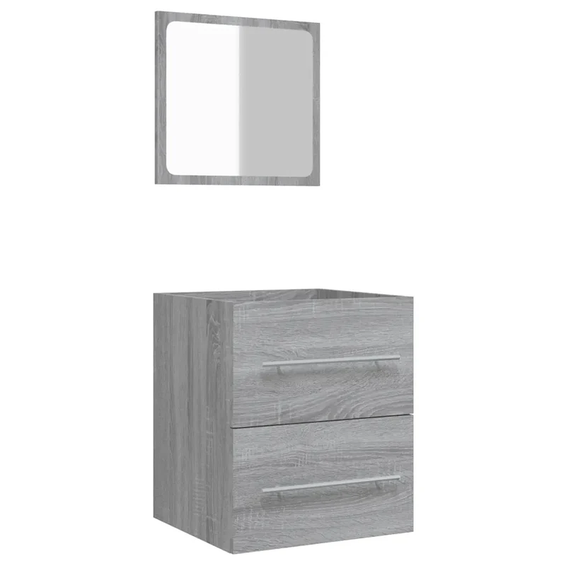 Armoire de salle de bain avec miroir pratique murale 41 x 38,5 x 48 cm en bois d'ingénierie sonoma gris 02_0048425