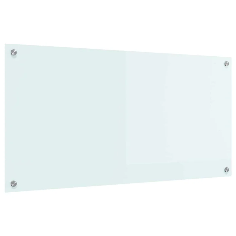Protection de cuisine moderne 100 x 50 cm durable et thermorésistant en verre trempé blanc 02_0059107
