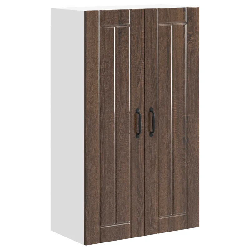 Armoire de cuisine rectangulaire design moderne rangement pratique 60 x 31 x 100 cm en bois d'ingénierie chêne brun 02_0054159
