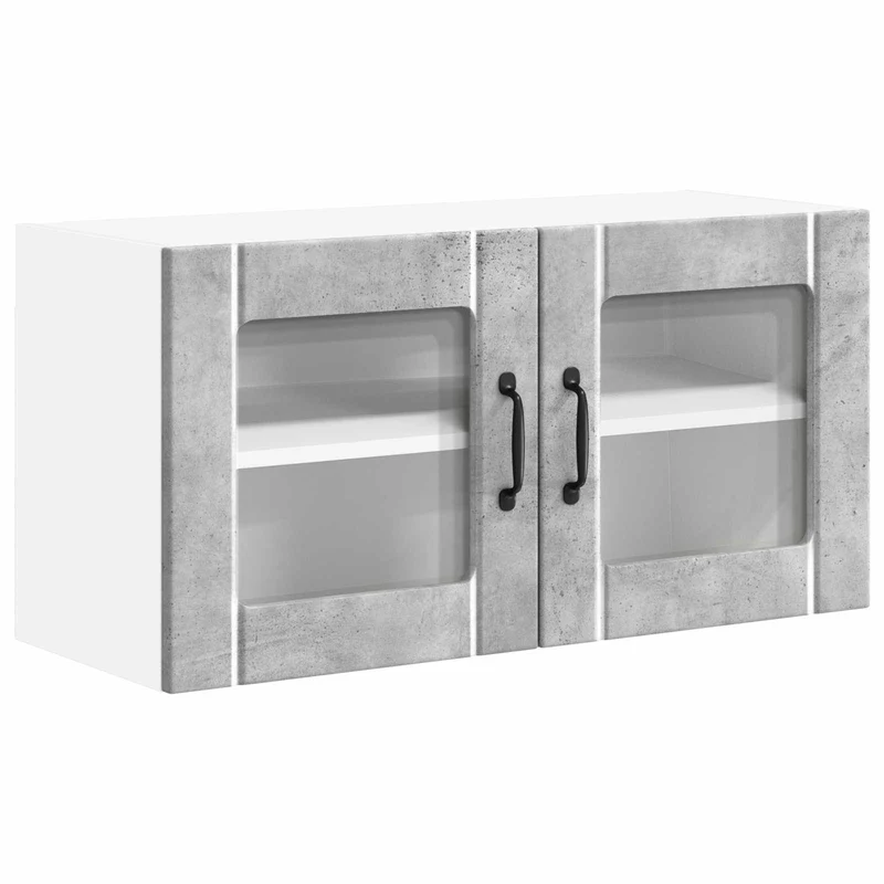 Armoire de cuisine moderne rangement fonctionnel 80 x 31 x 40 cm en bois d'ingénierie gris béton 02_0053967