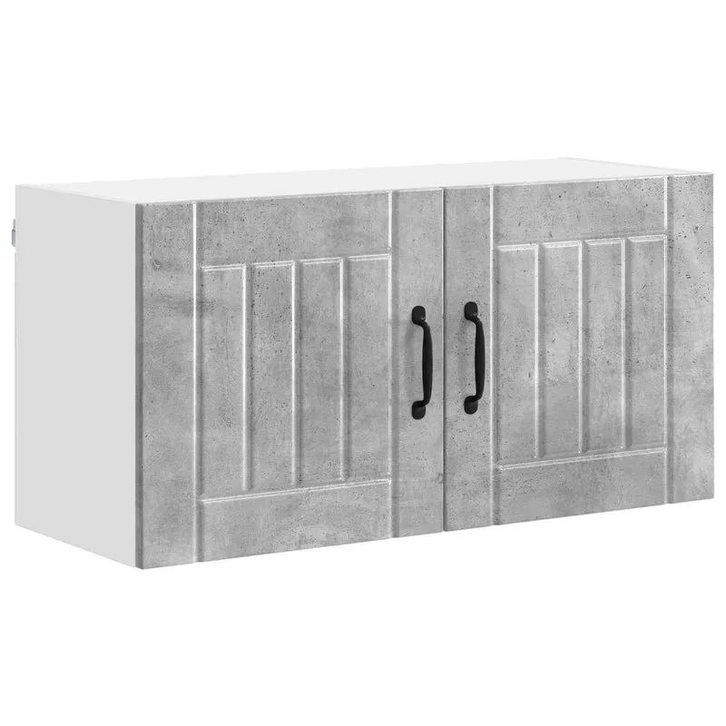 Armoire de cuisine moderne minimaliste rangement pratique 80 x 31 x 40 cm en bois d'ingénierie gris béton 02_0053956