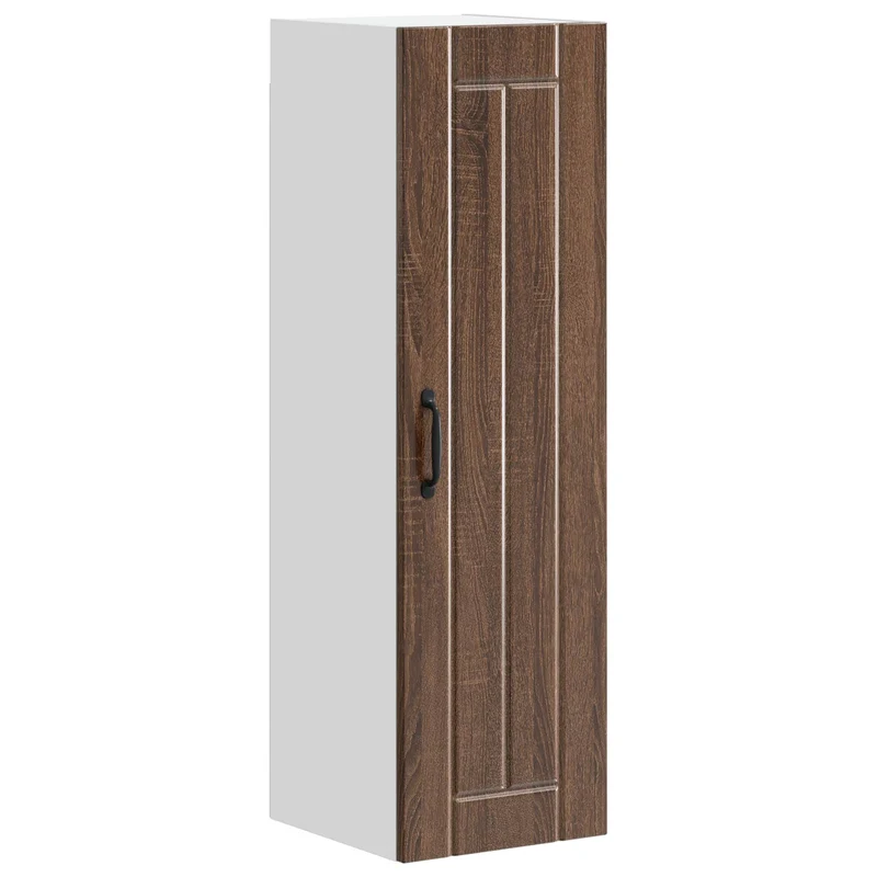 Armoire de cuisine murale moderne design épuré 30 x 31 x 100 cm rangement pratique en bois d'ingénierie chêne brun 02_0054129