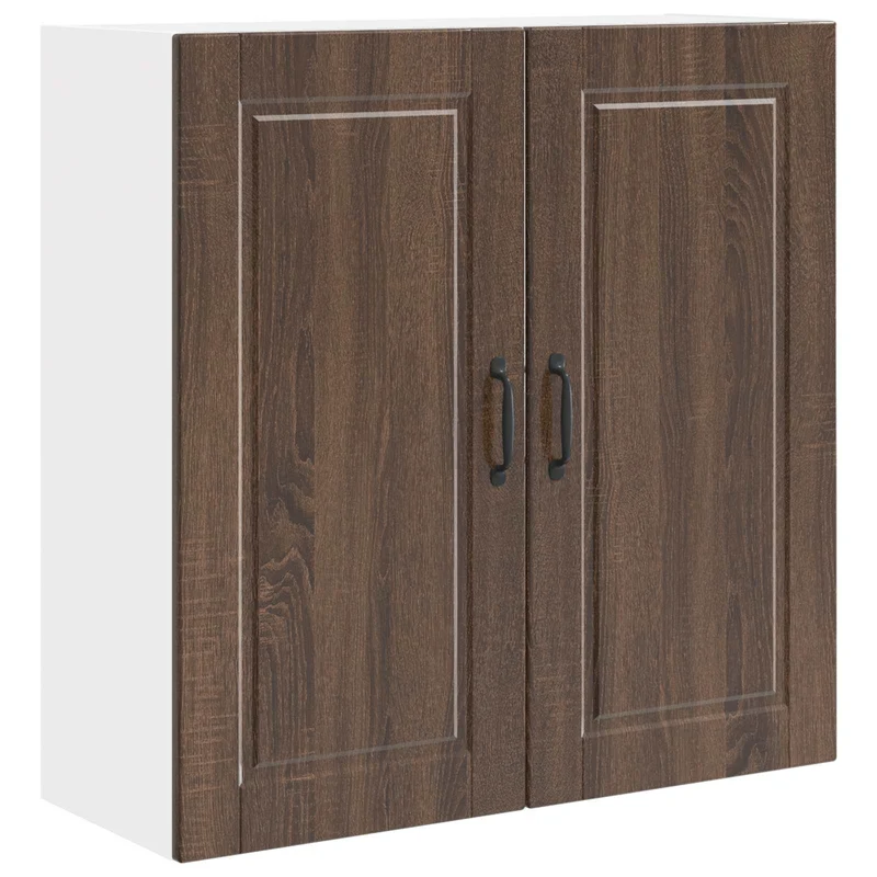 Armoire de cuisine murale moderne rangement pratique 80 x 31 x 80 cm en bois d'ingénierie brun 02_0054405
