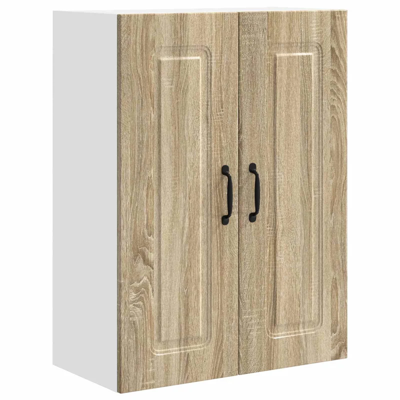 Armoire de cuisine rectangulaire grande capacité 60 x 31 x 80 cm style contemporain en bois d'ingénierie chêne sonoma 02_0053725