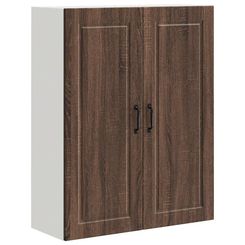 Armoire de cuisine murale moderne avec étagères 80 x 31 x 100 cm en bois d'ingénierie chêne brun 02_0054491