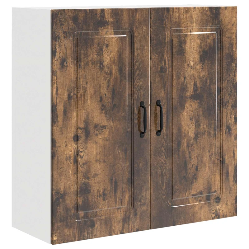 Armoire de cuisine Kalmar moderne rectangulaire grand espace de stockage 80 x 31 x 80 cm en bois d'ingénierie chêne fumé 02_0053738